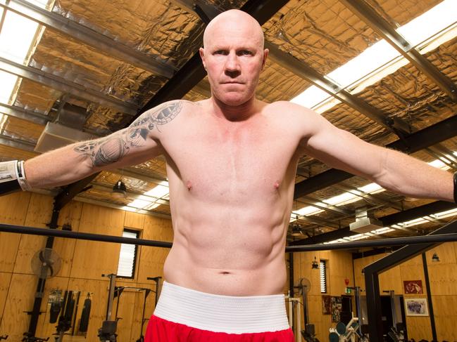 ST Sport. For Jessica Halloran article in The Sunday Telegraph. For Sunday, October 19. AFL legend Barry Hall ahead of his bout against Rugby League legend Paul Gallen in Melbourne on November 15. Pic: Dave Goudie / Supplied