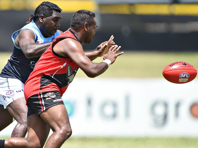 Bombers star inside midfielder/rover Paddy Heenan is keen to captain the Tiwi outfit again in the upcoming 2020-21 NTFL season. Picture: HELEN ORR