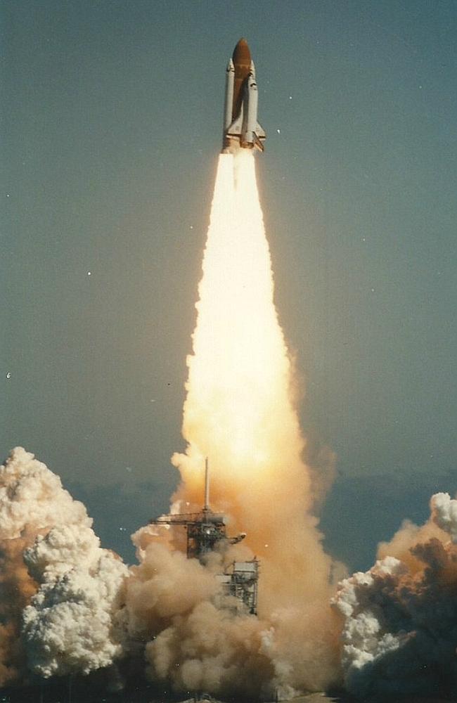 Into space ... the Challenger soars. Picture courtesy Michael Hindes.