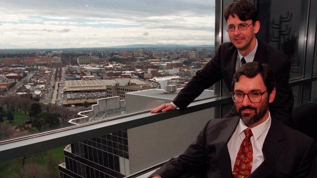 Joe Longo (front), with Andrew Procter, in his early days with the Australian Securities & Investments Commission. Picture: Rob Leeson