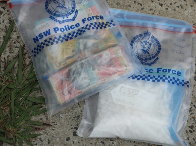 Drugs and cash seized during the raids. Picture: NSW Police