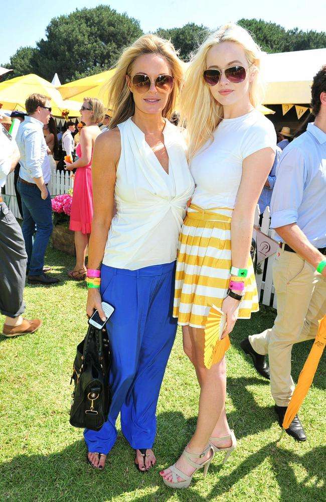 Charlotte Dawson and Simone Holtznagel in Sydney in 2011. Picture: Supplied