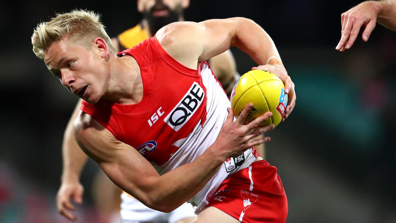 Sydney’s Isaac Heeney assisted during an alleged incident on the weekend. (Photo by Cameron Spencer/AFL Photos/via Getty Images)
