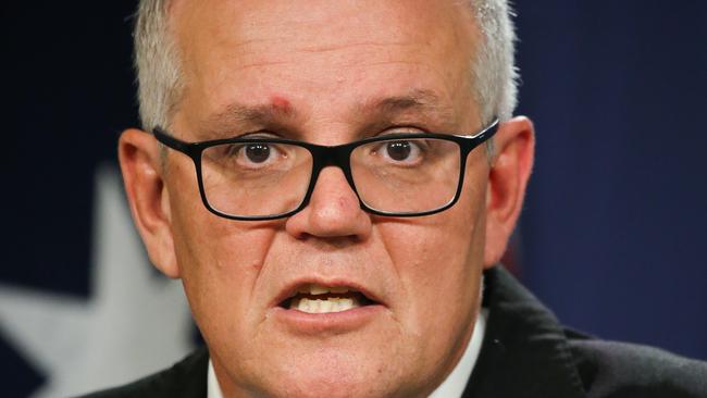 SYDNEY, AUSTRALIA - Newswire Photos- August 17, 2022: Former PM Scott Morrison addresses the media during a press conference in Sydney. Picture: Gaye Gerard / NCA Newswire