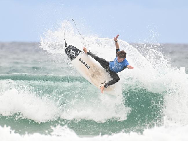 The finals of the boys individual events at the Australian Interschools Surfing Championships Friday May 24, 2024. Picture, John Gass
