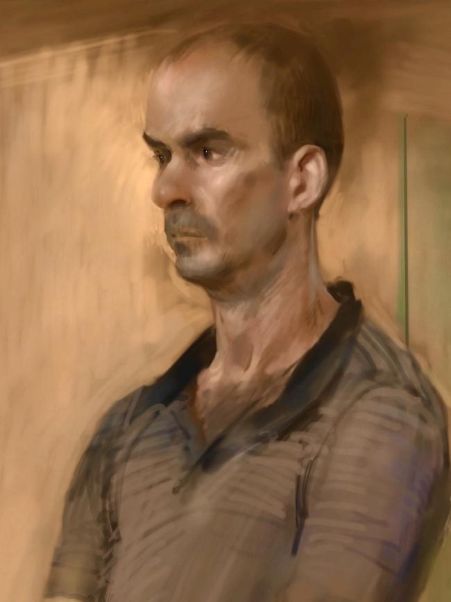 Ashley Paul Griffith in the Brisbane District Court. Illustration: Scott Breton / Newswire