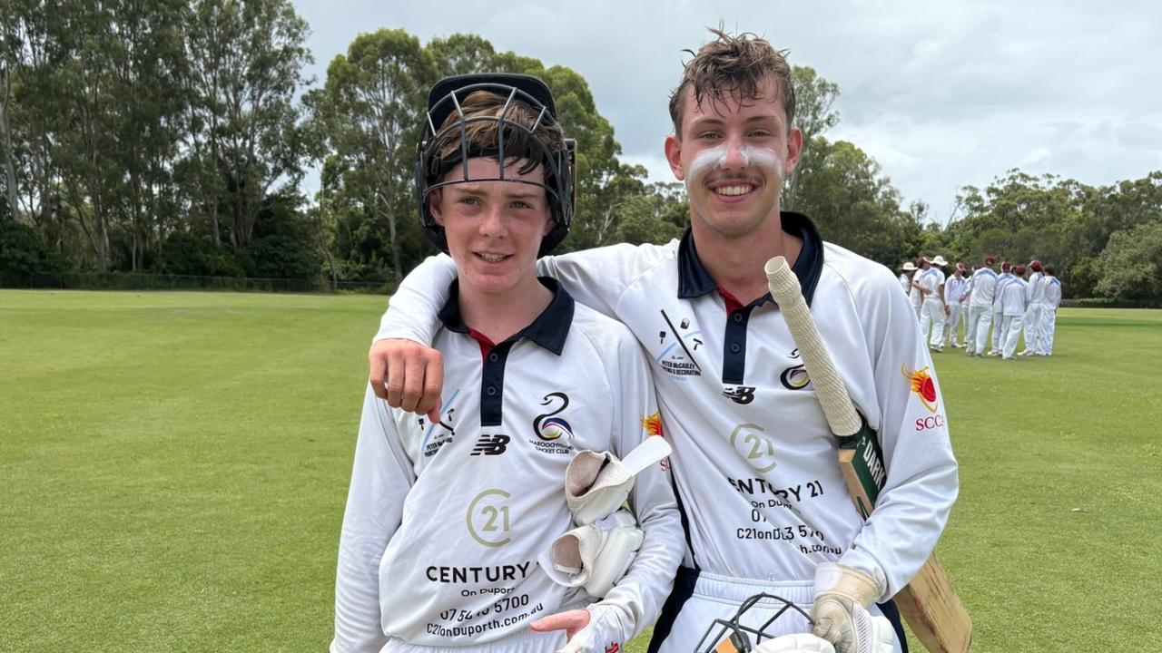 Maroochydore juniors Aiden Thompson and Riley McDonald