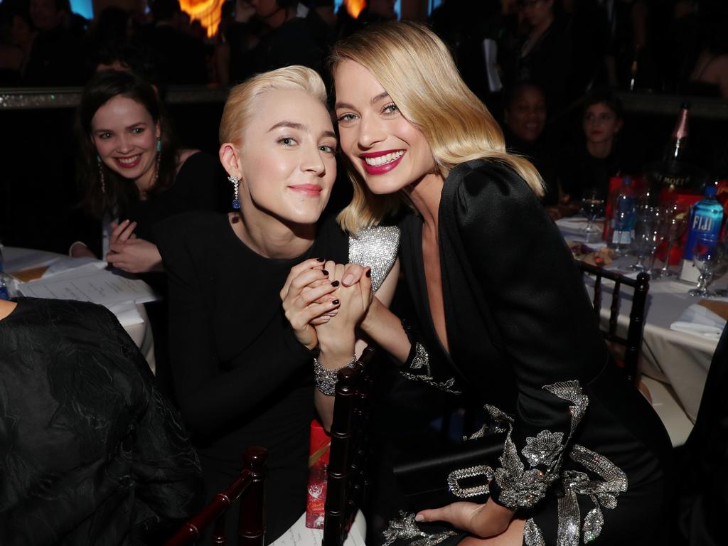 Saoirse Ronan and Margot Robbie at the 75th Annual Golden Globe Awards held at the Beverly Hilton Hotel on January 7, 2018. Picture: Getty