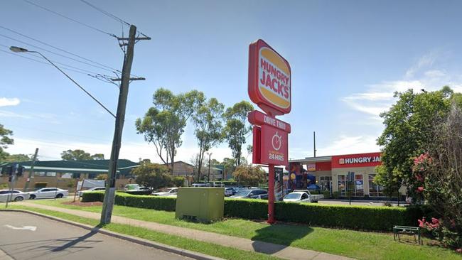 The men were linked to a string of deals at the carpark of this Hungry Jacks in Kingswood. Picture: Google Maps