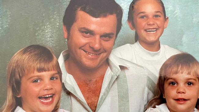 Broome shark attack victim Charles Cernobori with his daughters Cathryn, Kristy and Casey. Picture: 9 News via NCA NewsWire