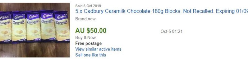 This seller also managed to get $10 a block for this bundle of five Caramilks.