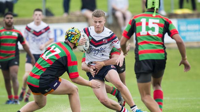 Benjamin Dufficy in action for Central Coast Roosters during their Harold Matthews rugby league match versus South Sydney at Morry Breen Oval at Kanwal on Saturday. Picture: Troy Snook