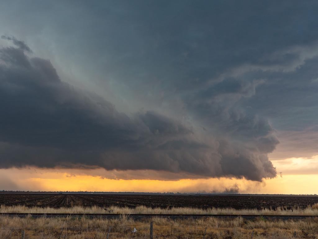 The severe storms whip up dust as they roll across the Western Downs. Picture: Weather Watch