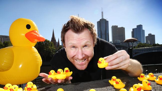 Comedian Jason Byrne has a show called Propped Up. He is hiding ducks all around the city for people to find for free admission to his show. Picture REBECCA MICHAEL