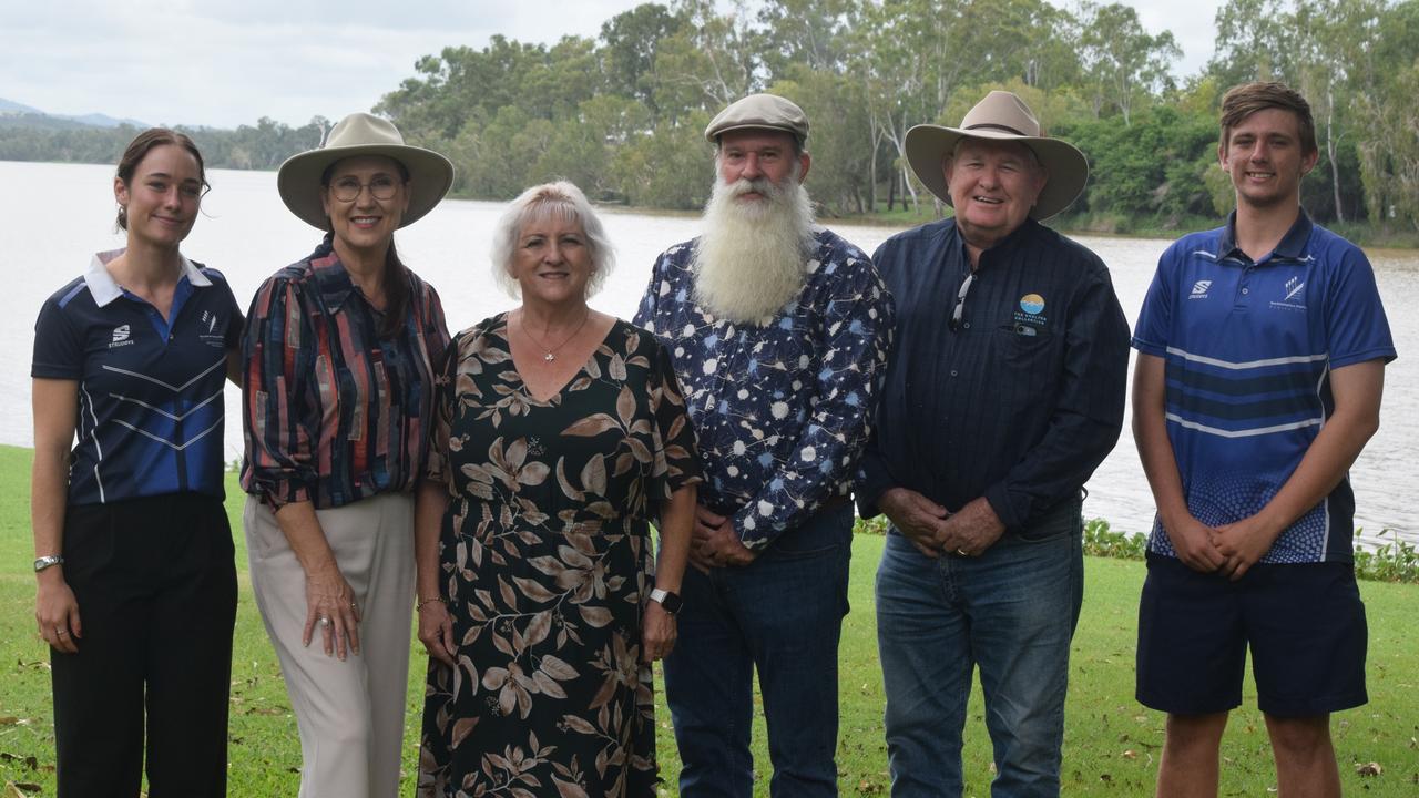 Rockhampton Fitzroy Rowing Club coach Phoebe Doolan, State Member for Rockhampton Donna Kirkland, Federal Member for Capricornia Michelle Landry, Capricornia Chamber of Commerce president Jason Foss, The Shelter Collective Chair Dave Grenfell and Rockhampton Fitzroy Rowing Club Nick Thompson are pushing for some Olympic events to be held locally.