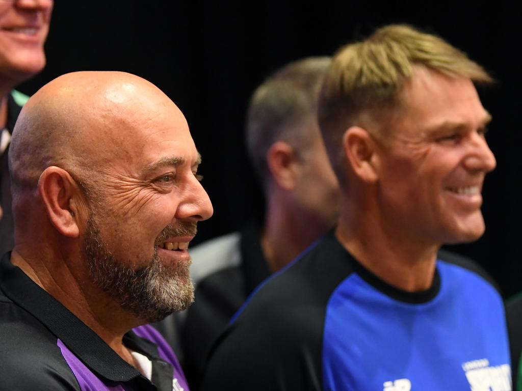 Darren Lehmann and Shane Warne are coaching in the competition. (Photo by Alex Davidson/Getty Images for ECB)