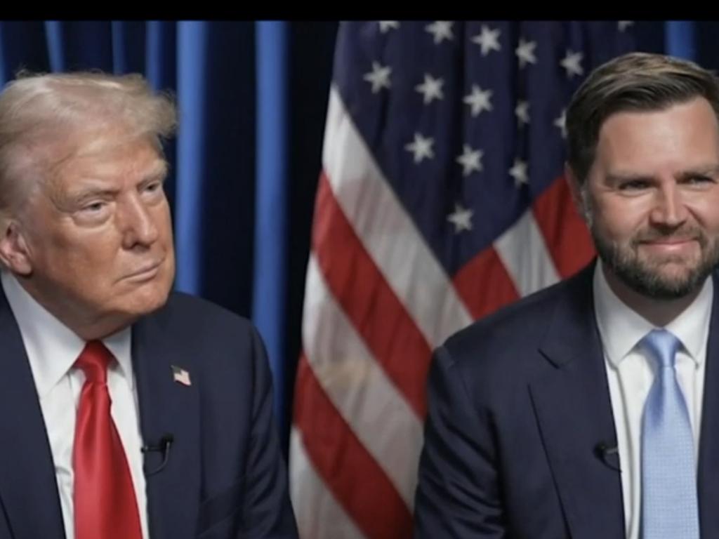 Donald Trump and JD Vance during their first joint interview on Fox News. Picture: Fox News