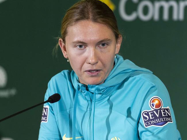 FIFA Women's World Cup press conference with Matilda's Clare Hunt at Queensland Sports and Athletics Centre, Nathan, Thursday, August 10, 2023 - Picture: Richard Walker