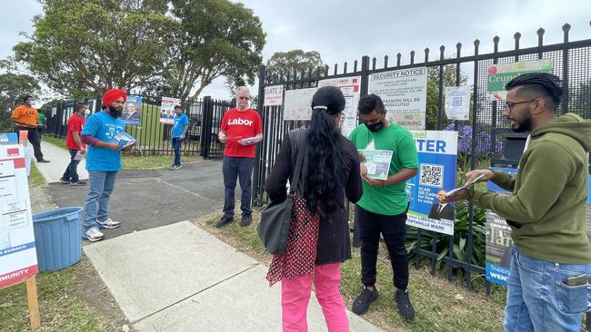 Voters at Wentworthville Public School on Saturday.