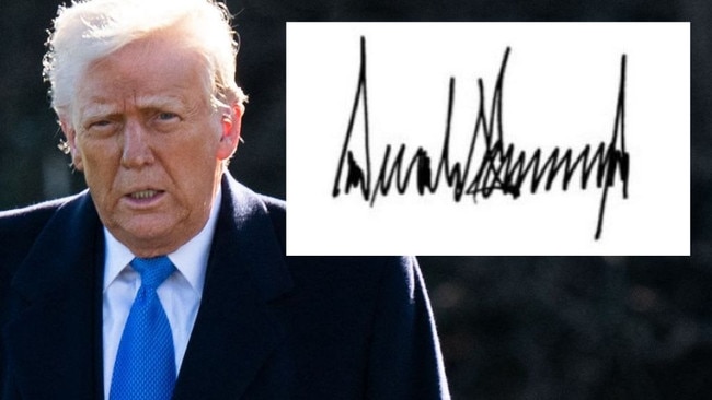 Donald Trump and his distinctive signature.