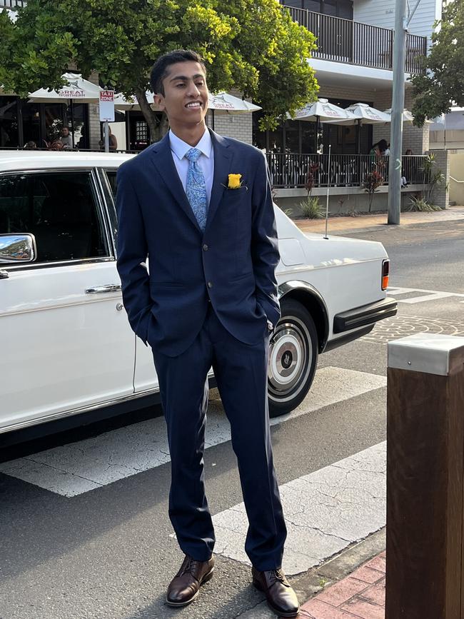 Aditya Poosapati arrived at the formal in a 1983 Rolls Royce.