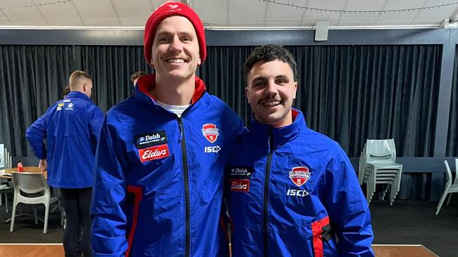 Rambler players Alex Pfeiffer (left) and Keynan Harradine. Picture: Rambler Roosters Football &amp; Netball Club Facebook