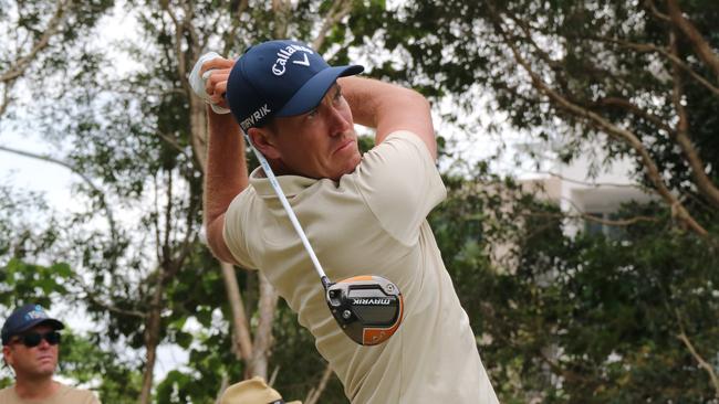 Queenslander Anthony Quayle in action at the Queensland Open at Pelican Waters.