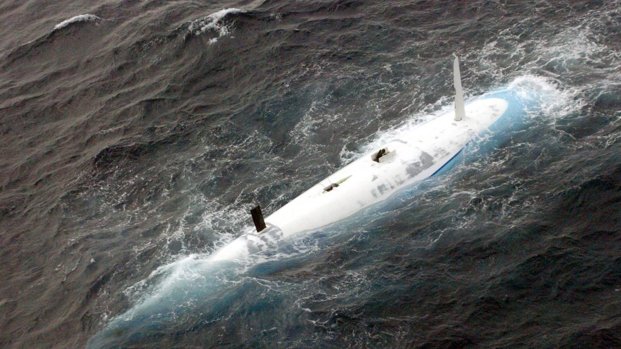 Wharington’s old yacht Skandia floats upside down back in 2004. Pic: Ian Mainsbridge