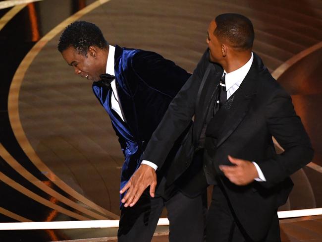 Smith infamously slapped Chris Rock at the 2022 Oscars. Picture: Robyn Beck / AFP