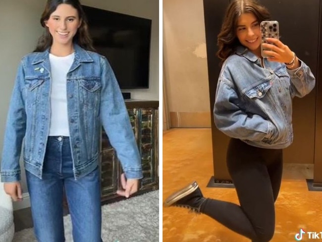 The Levi's 90s Trucker Jacket gets the tick of approval from shoppers on TikTok. Picture: TikTok/@isa.remolina, @undergroundclothingnyc.