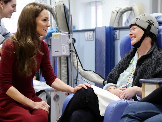 The Princess lays a comforting hand on Katherine Field. Picture: Getty Images