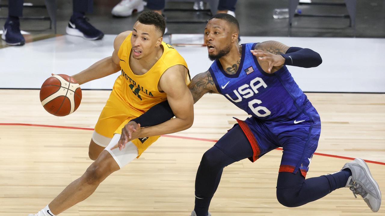 Dante Exum was awesome for the Boomers against Team USA. (Photo by Ethan Miller/Getty Images)