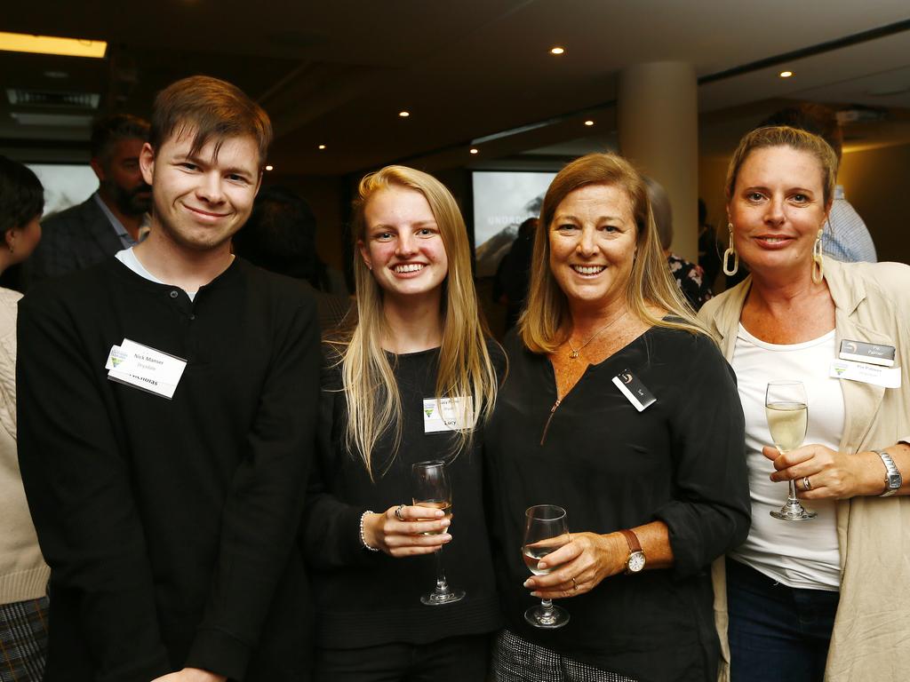 The Old Woolstore has a new bike washing service with a growth in tourism. To celebrate, drinks were held for stakeholders. (L-R) Nick Manser of Midway Point, Lucy Palmer of West Hobart, Sue Leake of Lauderdale, Pia Palmer of West Hobart. Picture: MATT THOMPSON