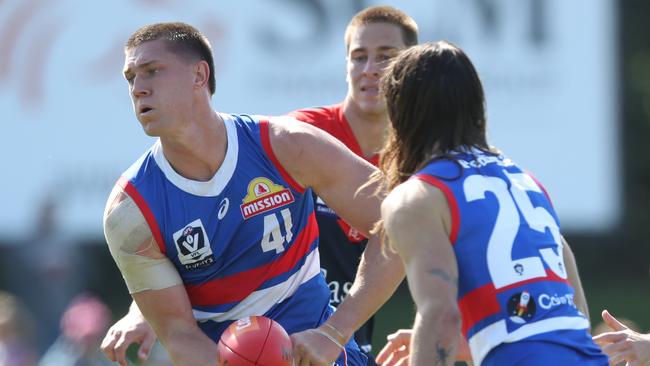 Jordan Sweet has been stuck behind Tim English at the Bulldogs. Picture: David Crosling