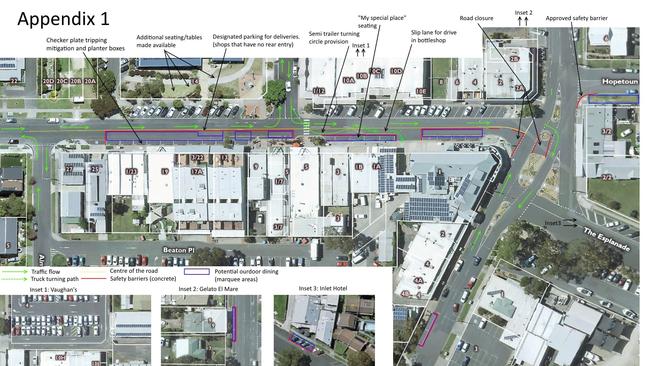 The proposed plan to allow for more outdoor seating in Inverloch. Picture: Supplied