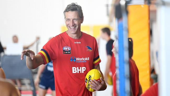 Clarke having a laugh at training. Picture: Tom Huntley