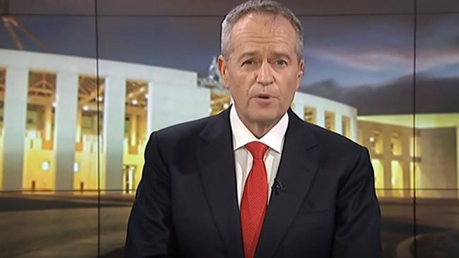 Bill Shorten on the ABC after his budget reply. Picture: ABC.