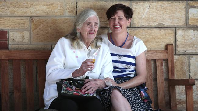 Aged-care resident Dolores Pengelley with her daughter Elisabeth. Picture: TAIT SCHMAAL