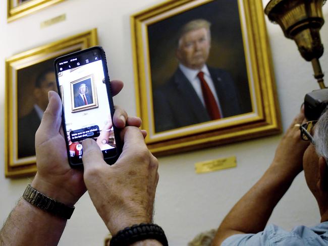 Mr Trump is not happy with how he looks in the portrait. Picture: AP