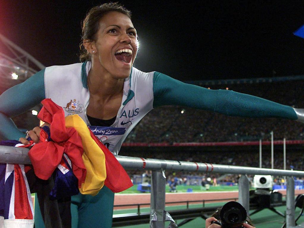 Cathy Freeman carried the Indigenous and Australian flags when she won gold at the 2000 Sydney Olympics.