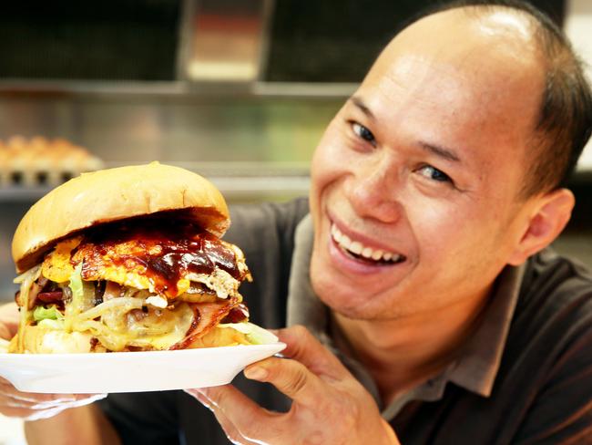 Mr Phu Soksan pictured with a Wambie Whopper. Picture: Peter Clark