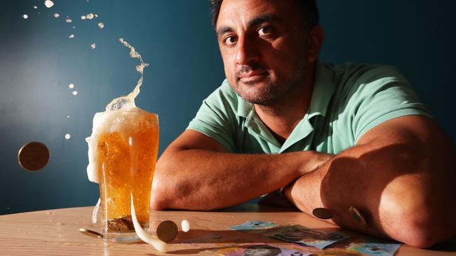 Matt Coorey ,Owner of Boardwalk Tavern, outraged as more money is washed away from the sector as beer becomes Liquid Gold. Picture: Glenn Hampson