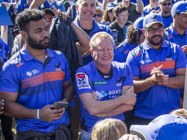 Andrew Forrest joined the 10,000-strong rally at the Force HQ.