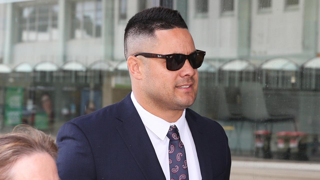 Former star rugby league player Jarryd Hayne arrives at Newcastle Court for Day 2 of his trial on rape charges.