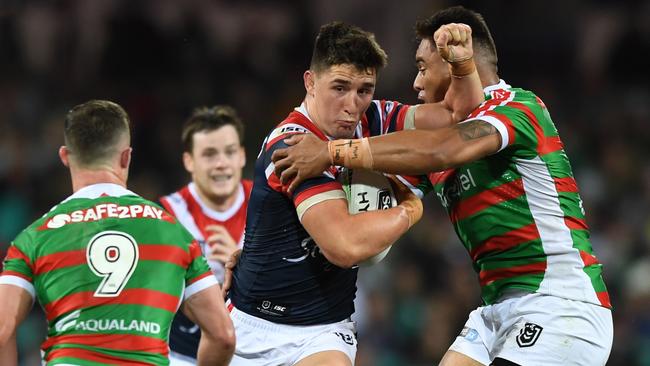 Victor Radley of the Roosters during the NRL First Qualifying Final match between the Sydney Roosters and the South Sydney Rabbitohs at the SCG in Sydney, Friday, September 13, 2019. (AAP Image/Joel Carrett) NO ARCHIVING, EDITORIAL USE ONLY