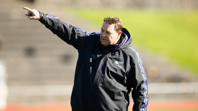 All Blacks coach Steve Hansen during a training session at Trusts Stadium.