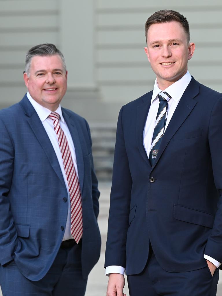 Geelong council deputy mayor Anthony Aitken and mayor Trent Sullivan.