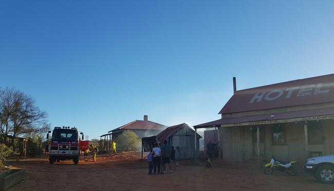 The Ooraminna Junction Hotel narrowly missed being burnt to the ground yesterday after a passer-by noticed a fire. Picture: Supplied