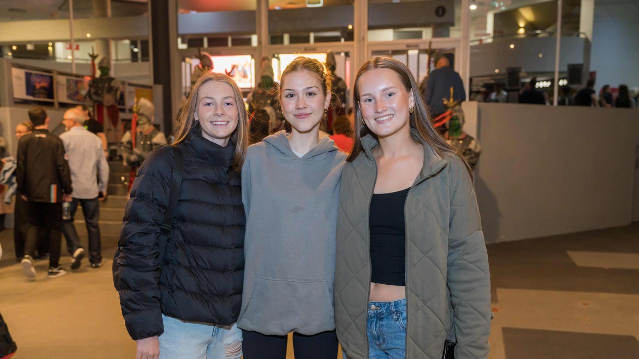 Makayla Isedale, Sienna Roebig and Natalie Haile at the Aquinas College Wizard of Oz Musical at HOTA. Picture Steven Grevis (The Pulse with Portia Large).