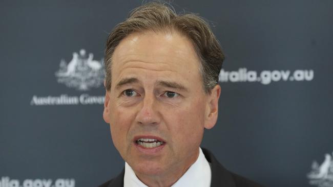 Health Minister Greg Hunt says there has been a drop in Covid patients on ventilators. Picture: NCA NewsWire/ David Crosling